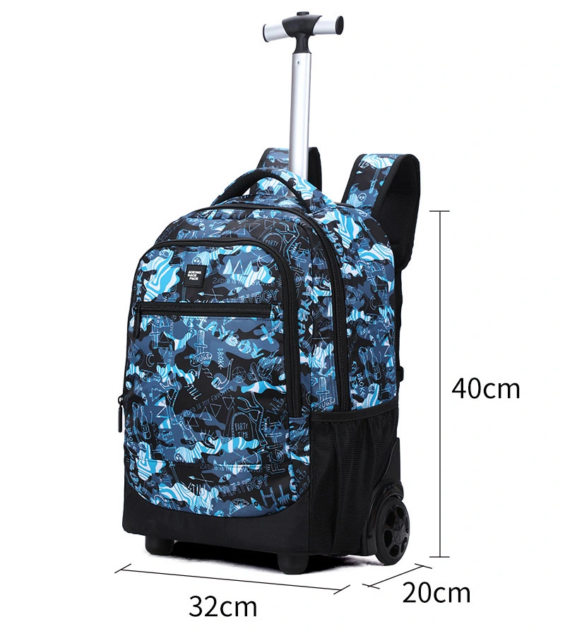 Rolling Trolley Wheeled Double Shoulder Business Travel Leisure Laptop Computer Luggage School Bag Backpack (CY0154)