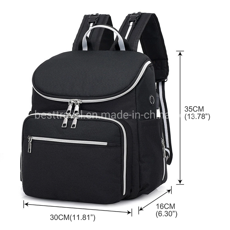 Mummy Maternity Nursing Diaper Bag USB Port Travel Baby Care Nappy Backpack with Bottle Hold