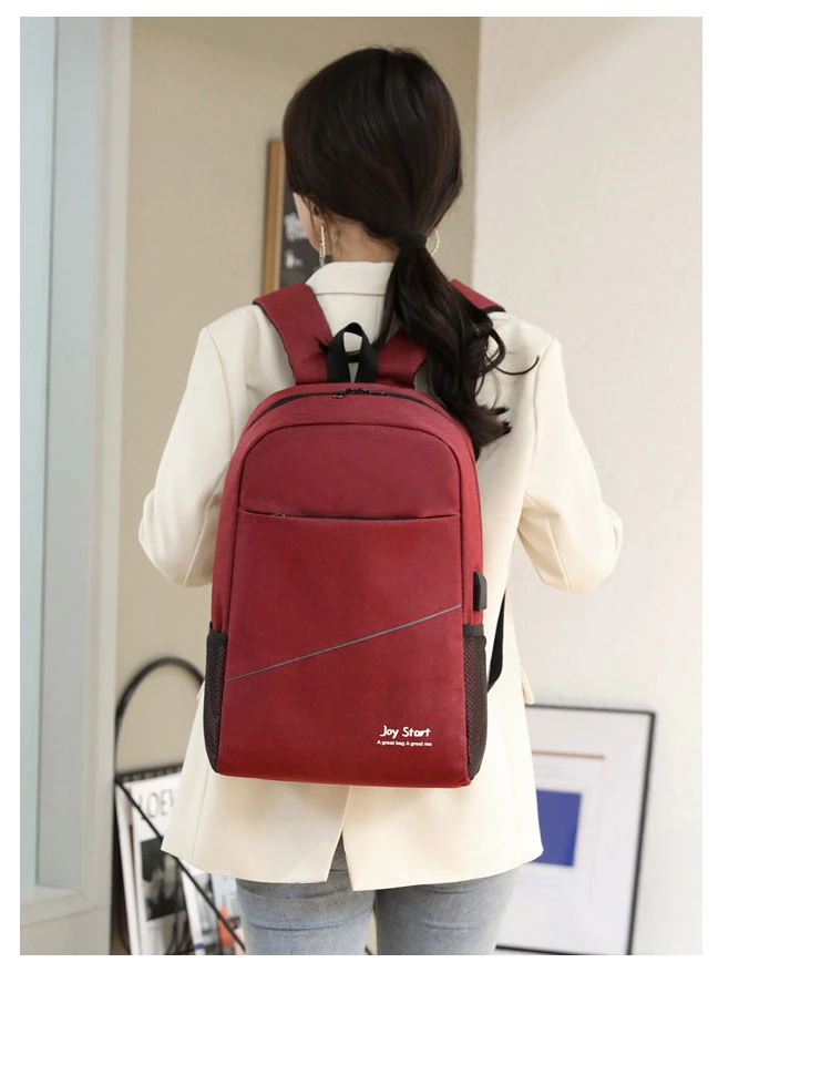 Custom Design Oxford Large Capacity Men&prime;s Shoulder Bags Rucksack USB Charging Youth Backpack