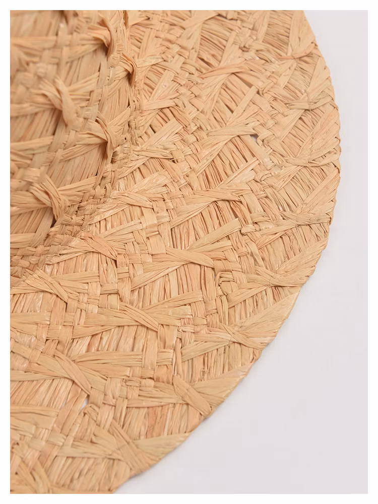 Summer New Woven Pattern Raffia Straw Hat Vintage Women Breathable Boater Beach Sun Hat