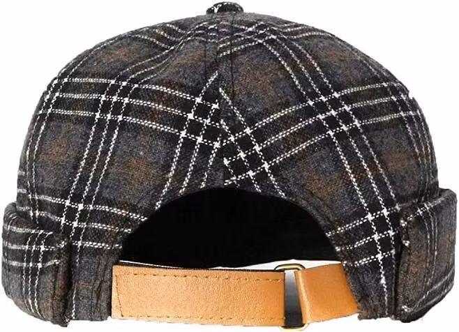 Unisex Docker Cap Hats Skullcap Beanie Worker Sailor Cap Brimless Cap Retro Rolled Cuff Skull Caps with Adjustable Beanie Hats