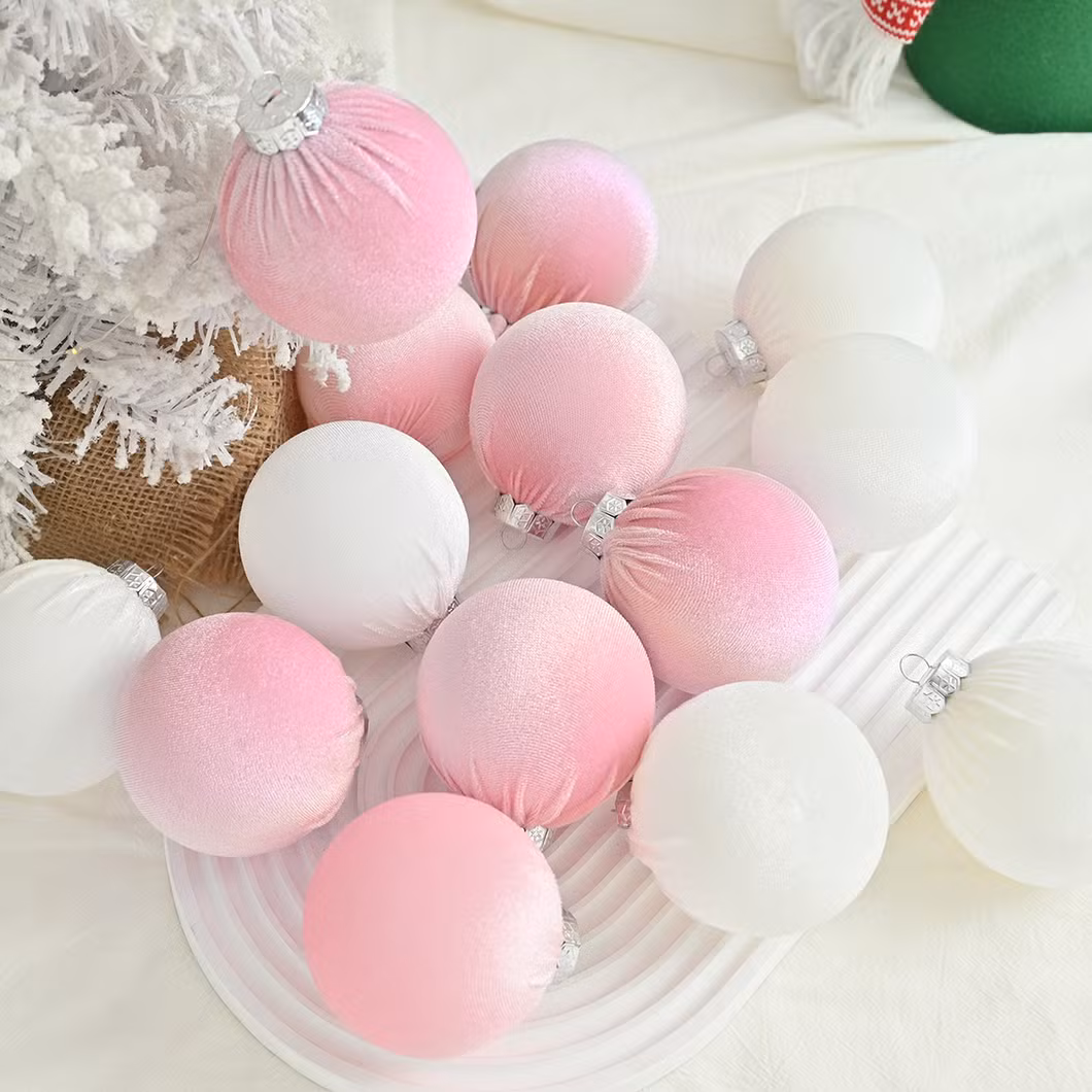 Christmas Ornaments Velvet Xmas Balls Bauble Multicolor Holiday Party Decoration