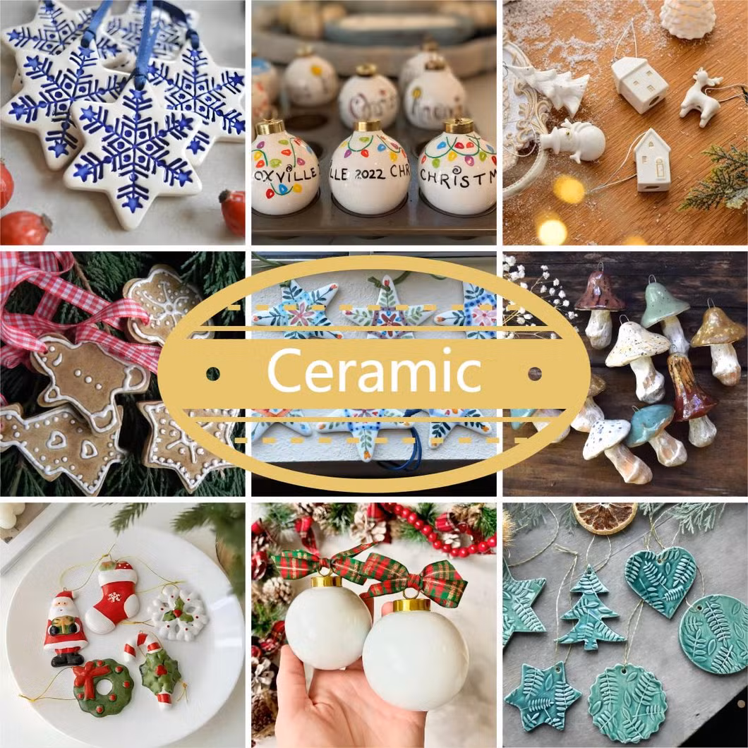 Wholesale Price Custom Xmas Tree Hanging Decorations Personalized Painted Vintage Style Imitation Ceramic Polyresin Santa Snowman Christmas Ornaments Factory