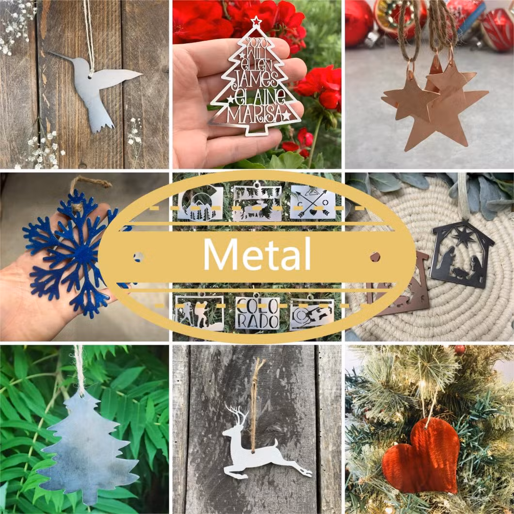 Wholesale Price Custom Navidad Xmas Tree Hanging Decoration Personalized Santa Claus Snowman Pattern Metal Iron Christmas Red Green White Bells Ornament Factory
