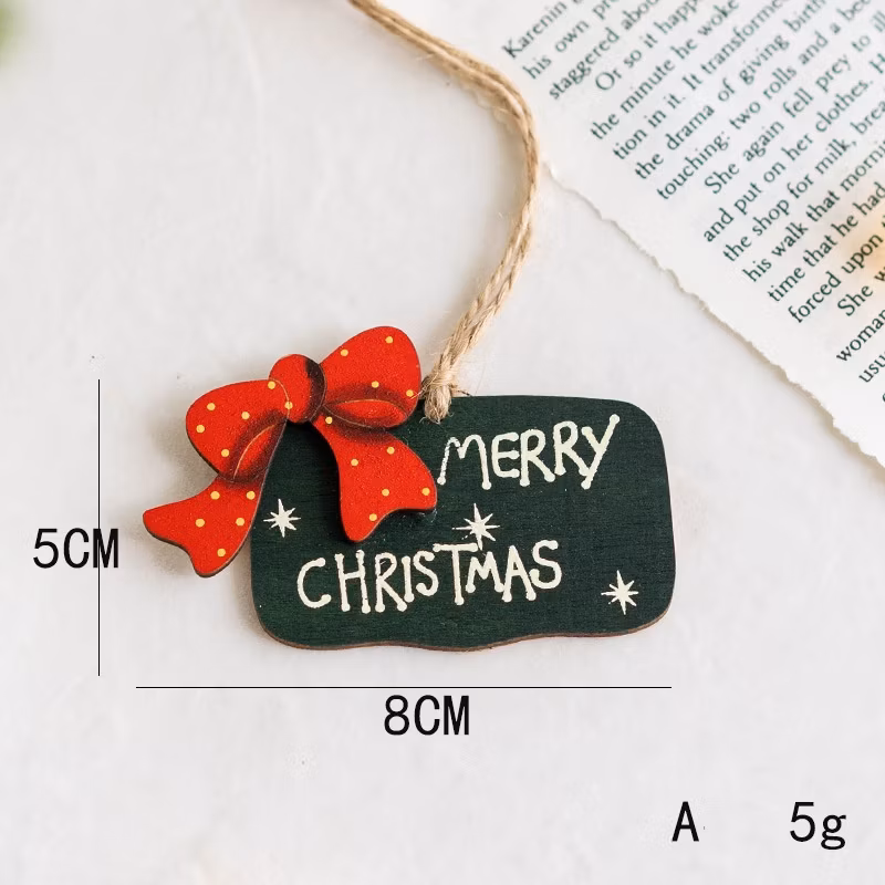 Wooden Christmas Decoration Pendant Christmas Tree Adornment Charmsanta Claus Sock Pendant