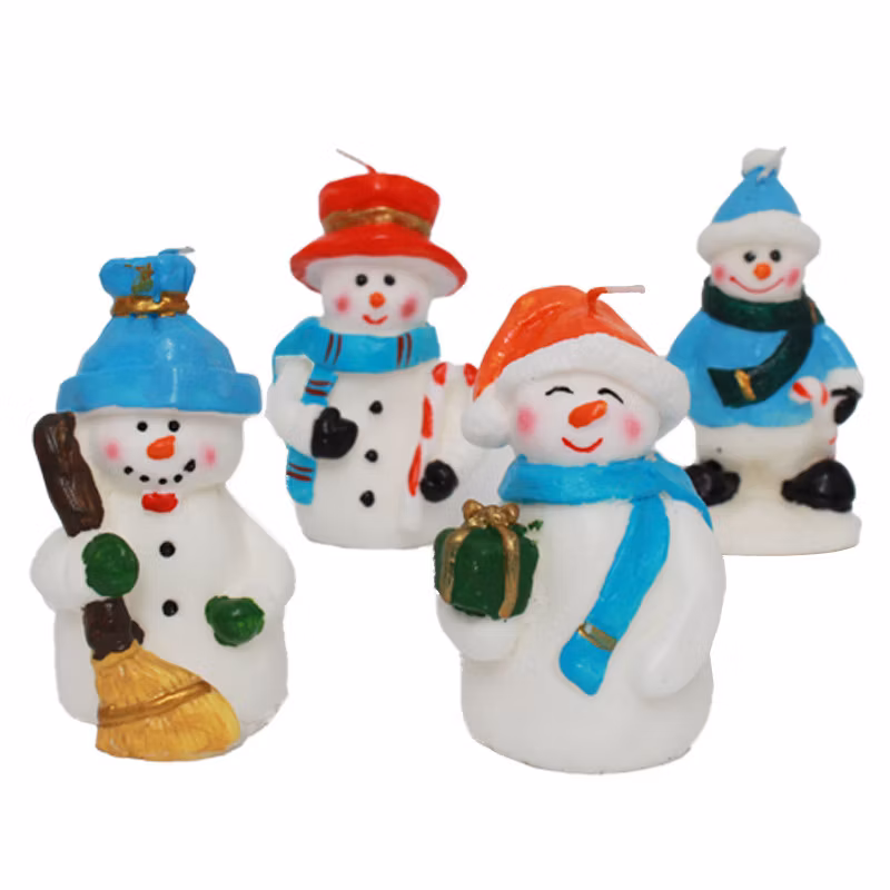 Hot Santa Claus Snowman Craft Simulation Painting Table Layout Hotel Decoration Gifts Paraffin Candle Lamp