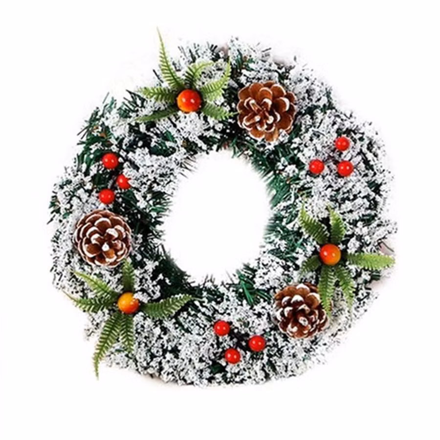 Holiday Decorative Flowers Christmas Wreath for Front Door Christmas Decoration