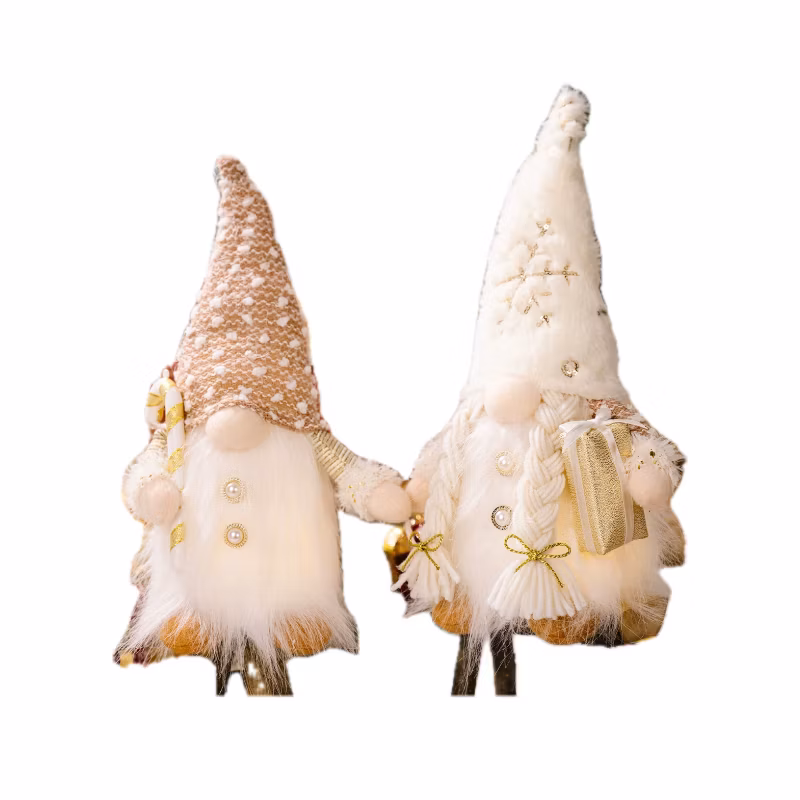 Premium Christmas Decorations Long Beard Plush Hat Gift Display Christmas Santa Dolls