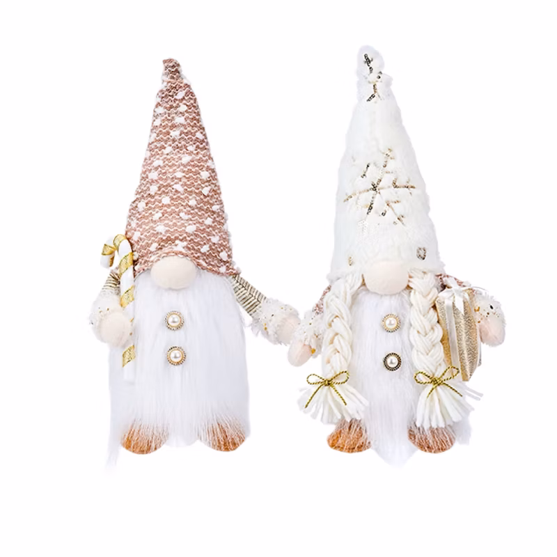 Premium Christmas Decorations Long Beard Plush Hat Gift Display Christmas Santa Dolls