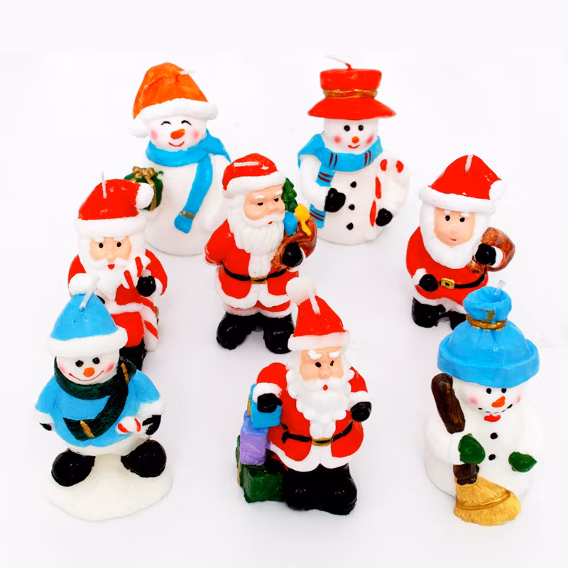 Hot Santa Claus Snowman Craft Simulation Painting Table Layout Hotel Decoration Gifts Paraffin Candle Lamp