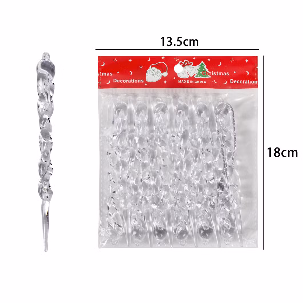 Hot Sale Christmas Supplies - Creative Transparent Ice Strip Pendants, Acrylic Christmas Tree Pendants