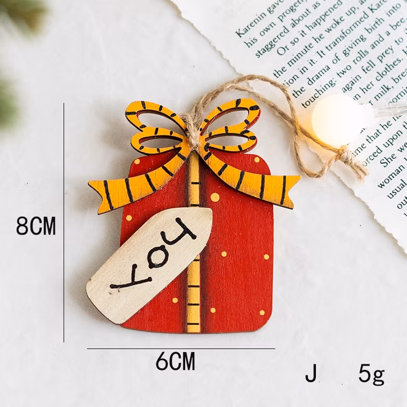 Wooden Christmas Decoration Pendant Christmas Tree Adornment Charmsanta Claus Sock Pendant