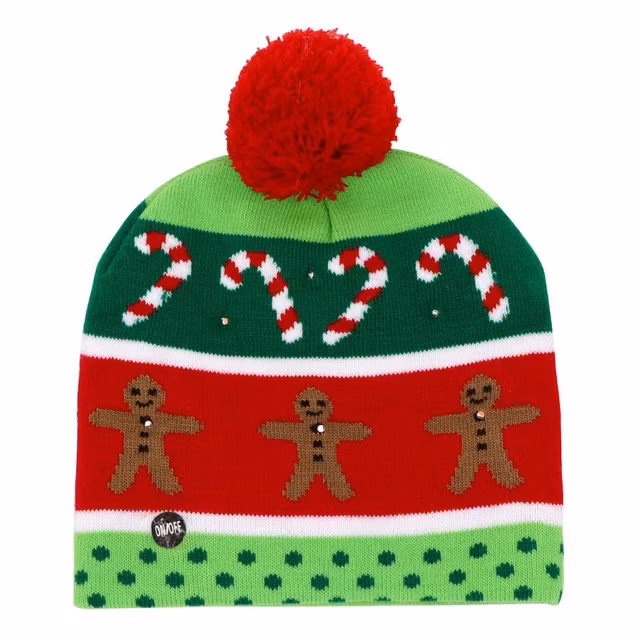 Plush LED Christmas Beanie Ugly Christmas Sweater Christmas Hat Beanie Light up Knitted Hat Toys