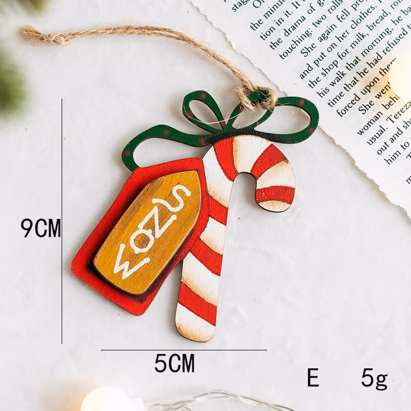 Wooden Christmas Decoration Pendant Christmas Tree Adornment Charmsanta Claus Sock Pendant