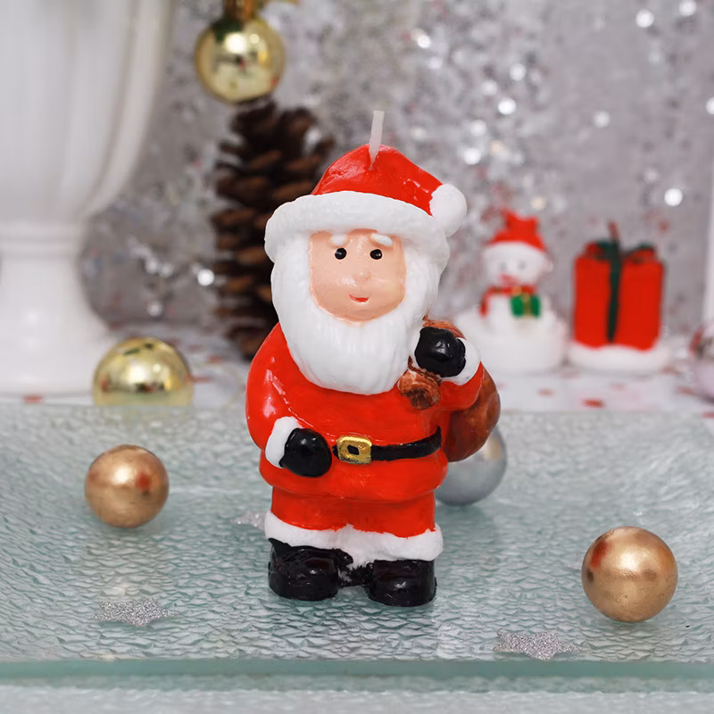 Hot Santa Claus Snowman Craft Simulation Painting Table Layout Hotel Decoration Gifts Paraffin Candle Lamp