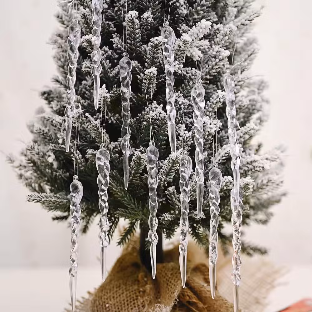 Hot Sale Christmas Supplies - Creative Transparent Ice Strip Pendants, Acrylic Christmas Tree Pendants