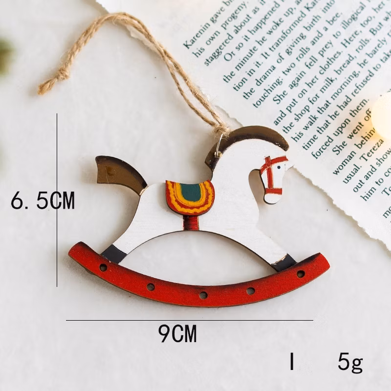 Wooden Christmas Decoration Pendant Christmas Tree Adornment Charmsanta Claus Sock Pendant