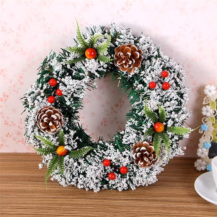 Holiday Decorative Flowers Christmas Wreath for Front Door Christmas Decoration