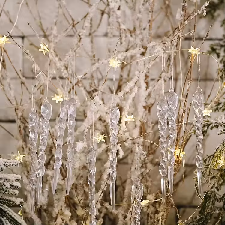 Hot Sale Christmas Supplies - Creative Transparent Ice Strip Pendants, Acrylic Christmas Tree Pendants