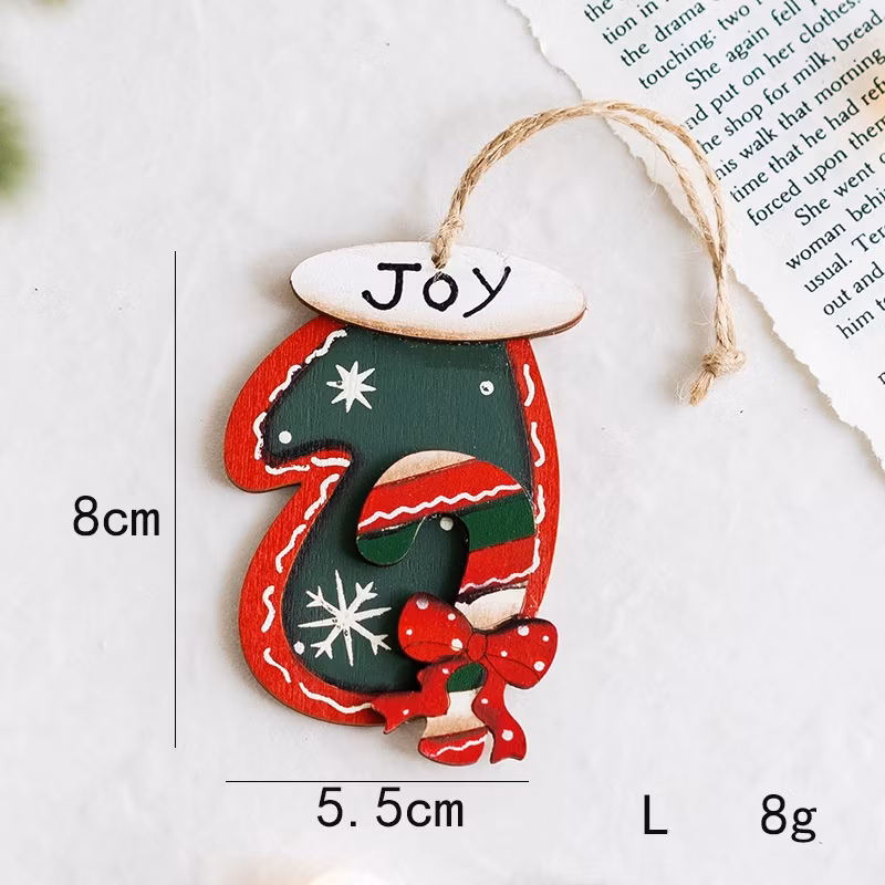 Wooden Christmas Decoration Pendant Christmas Tree Adornment Charmsanta Claus Sock Pendant