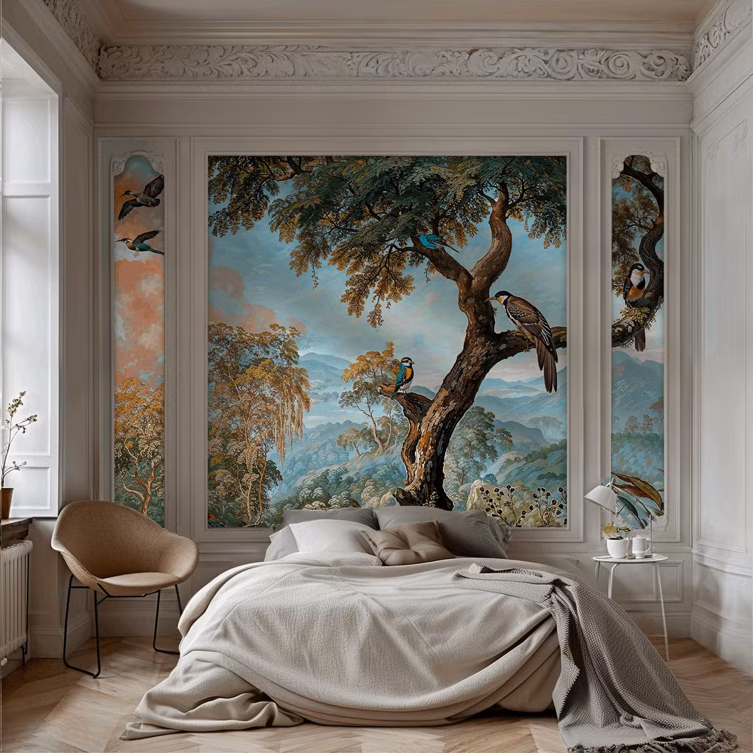 Digital Printing Vinyl Waterproof Wallpaper / Customized Non-Woven Wallpaper for Home Decor - Panoramic Parks and Hills Wallpaper - Commercial and Residential