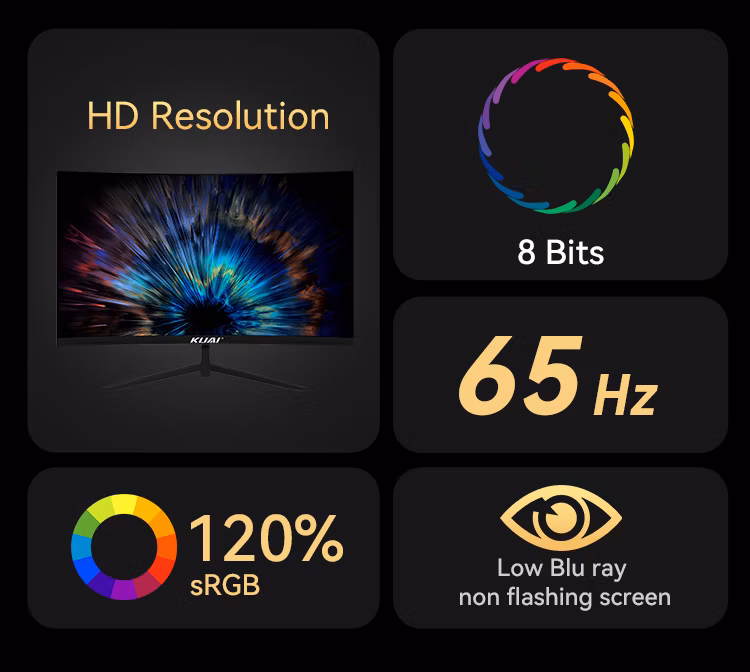 Curved Frameless Gaming Monitor FHD Curved 1ms 165Hz IPS Va Gaming Monitors AMD Freesync Premium Display Port HDMI Ultra Thin LED Computer PC Gaming Monitor
