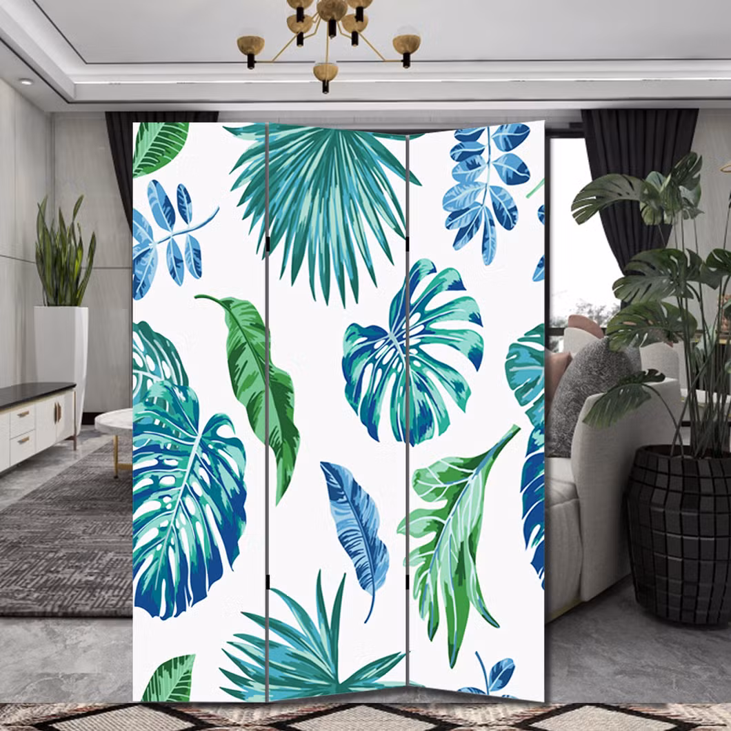 Factory 3 Panel Flower SPA Folding Movable Frameless Garden Room Dividers LED Flexible Partitions Screen with Waterproof Canvas