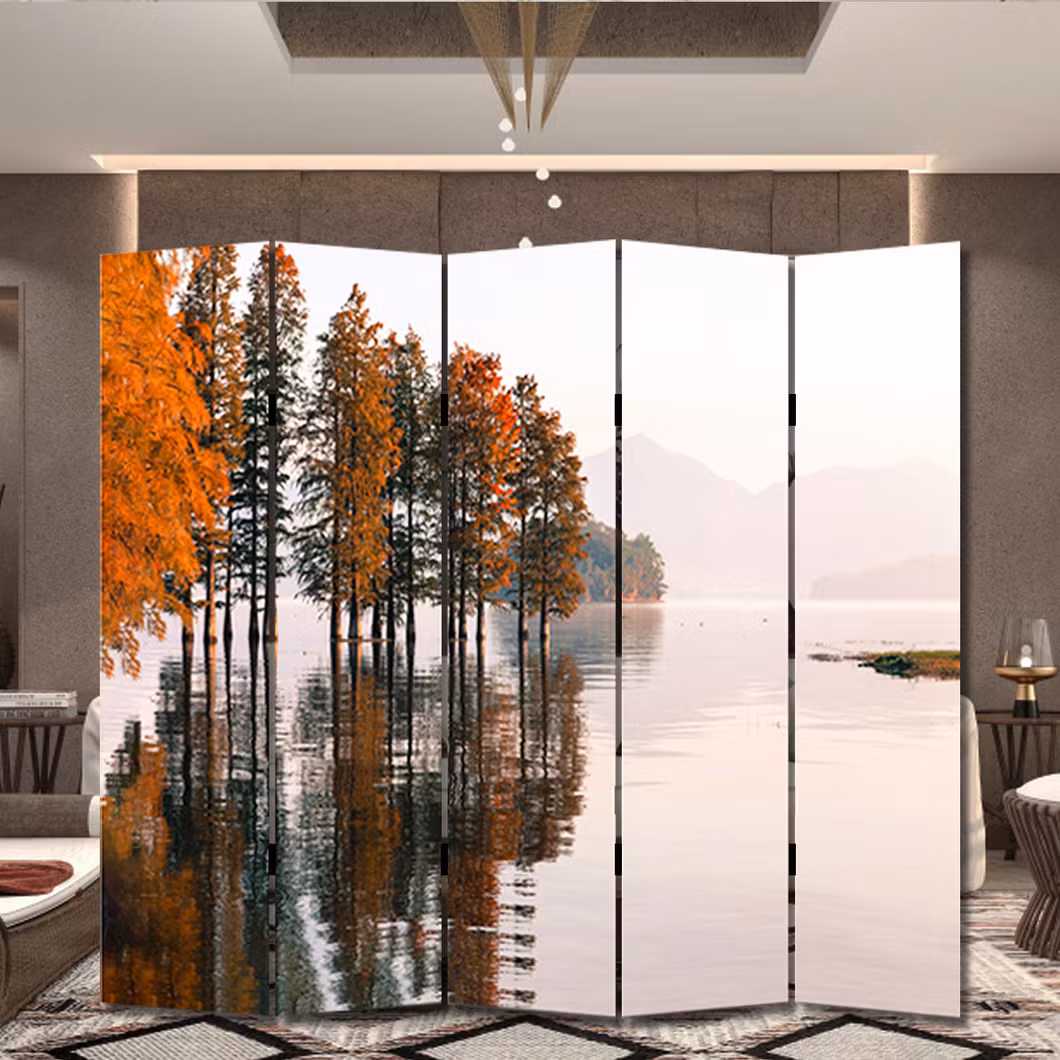 Factory 3 Panel Flower SPA Folding Movable Frameless Garden Room Dividers LED Flexible Partitions Screen with Waterproof Canvas