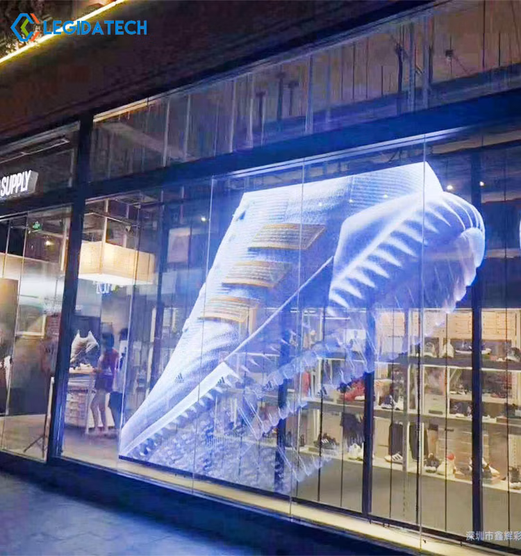 Legida P7.5 P10 P15 Full Color Indoor PCB Board Flexible LED Film Soft Curved Curtain High Transparent LED Screen