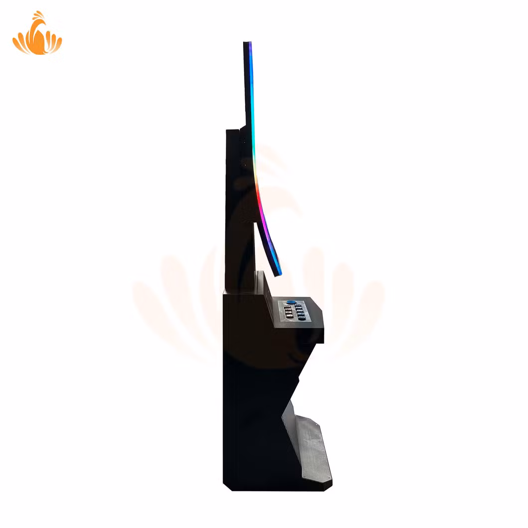 New Produce Capacitive 43 Inch 4K HD Screen Curved J-Shaped Touch Gaming Monitor Game Slot Casino Machine with LED Luminous Aluminum Edge