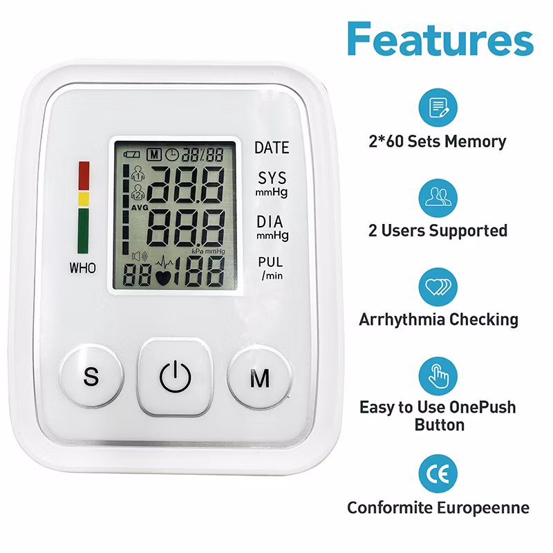 Hot Selling Bp Monitor Customization LED Large Curved Screen Digital Blood Pressure Machine Electric Blood Pressure Monitor