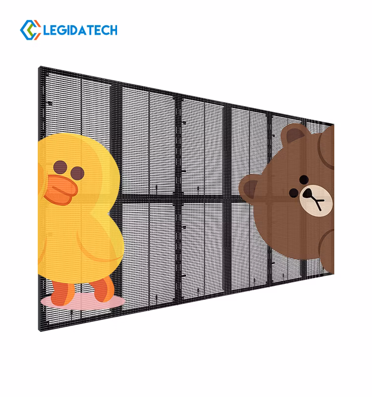 Legida P7.5 P10 P15 Full Color Indoor PCB Board Flexible LED Film Soft Curved Curtain High Transparent LED Screen