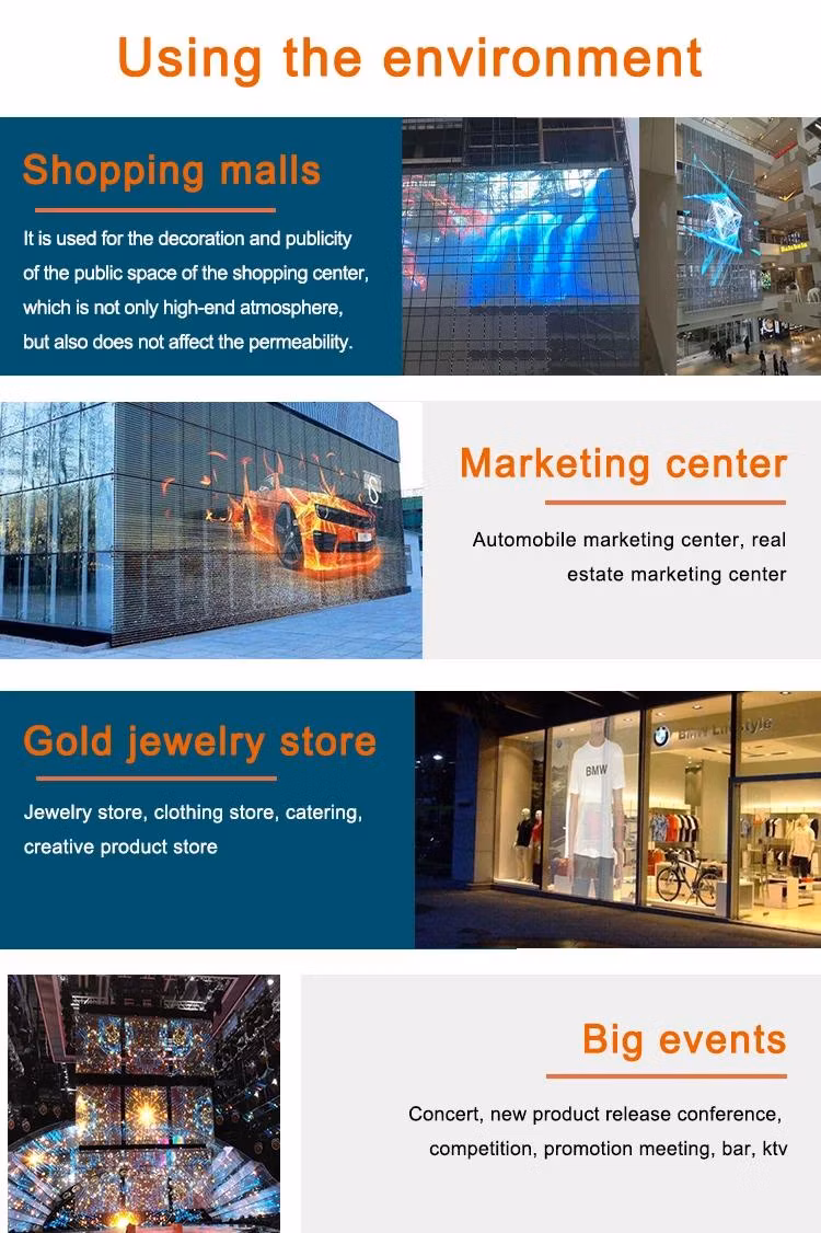 P8 Full Color Indoor Outdoor Soft Curlable Crystal Transparent LED Film Display