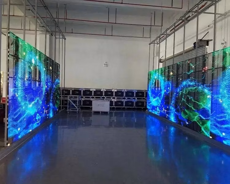 P8 Full Color Indoor Outdoor Soft Curlable Crystal Transparent LED Film Display