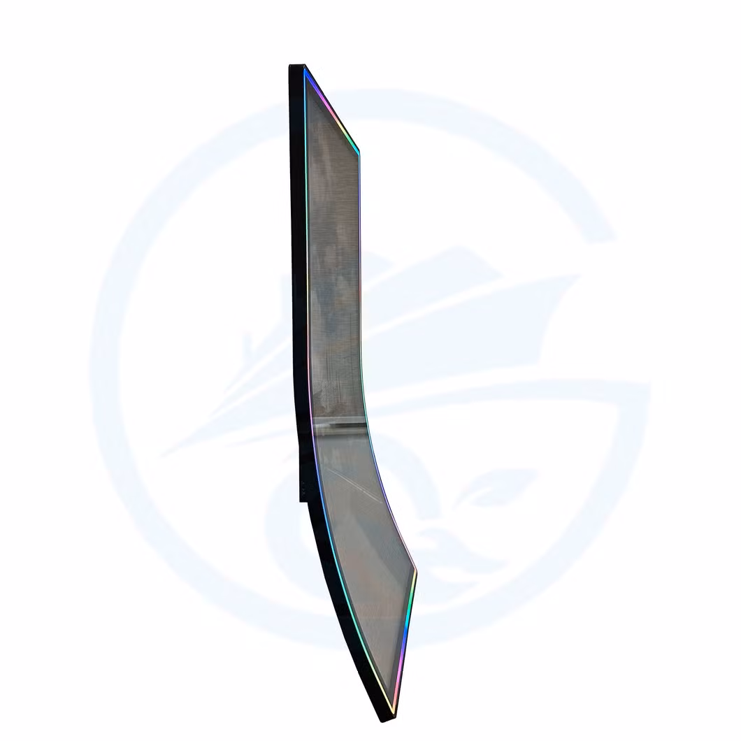 New Produce Capacitive 43 Inch 4K HD Screen Curved J-Shaped Touch Gaming Monitor Game Slot Casino Machine with LED Luminous Aluminum Edge