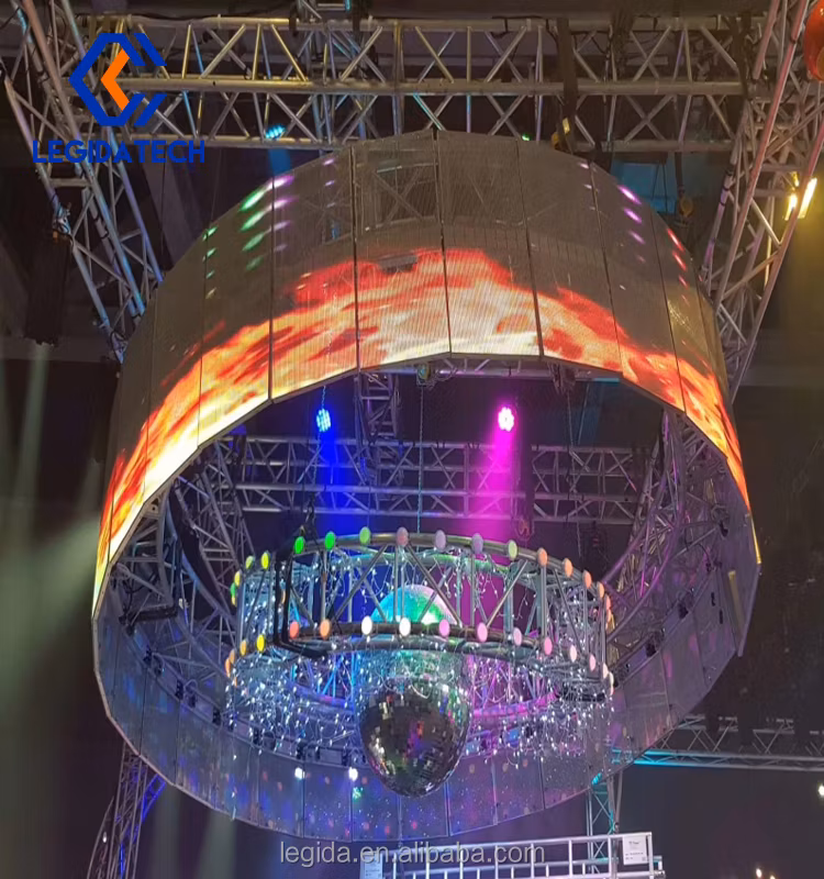 Legida P7.5 P10 P15 Full Color Indoor PCB Board Flexible LED Film Soft Curved Curtain High Transparent LED Screen