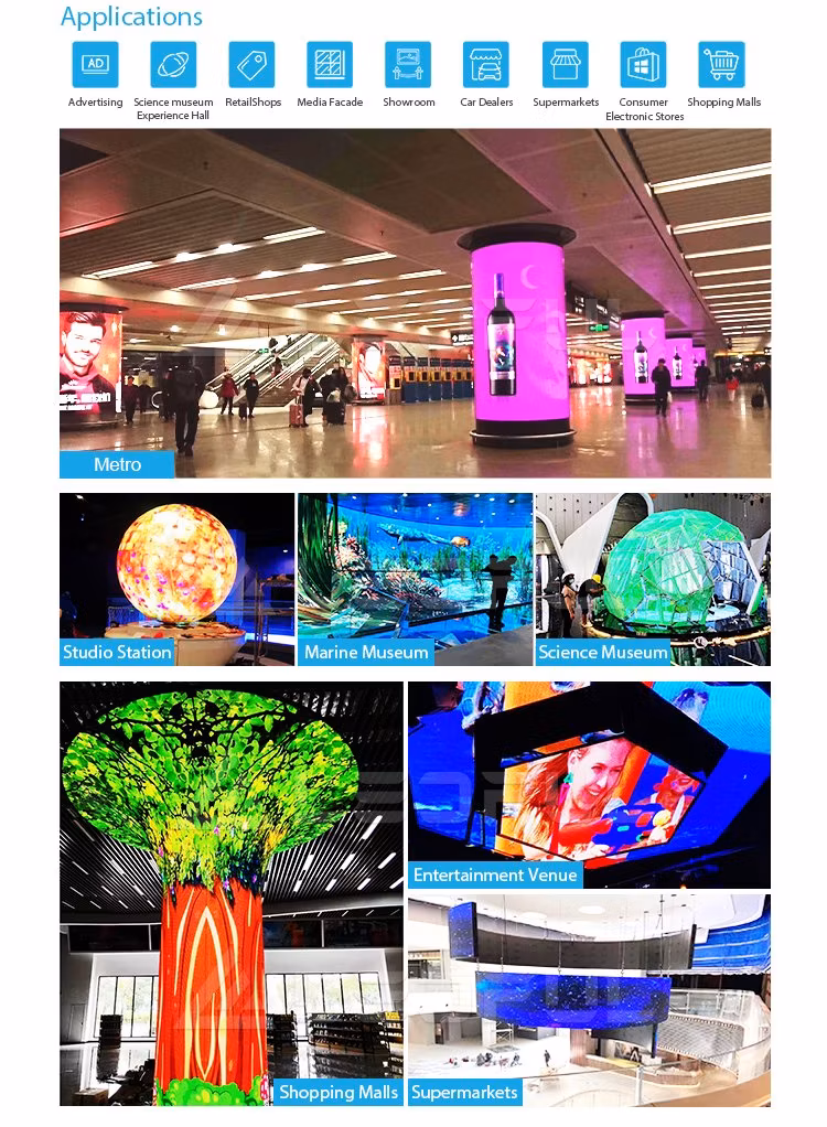 Waterproof Indoor Outdoor Full Color SMD Flexible LED Videowall Display Soft Module Bendable Flex Screen Curve LED Display (P1.25 P1.5 P1.6 P1.8 P2 P2.5 P3 P4)