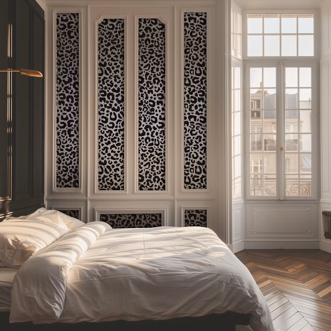 Digital Printing Vinyl Waterproof Wallpaper / Customized Non-Woven Wallpaper for Home Decoration - Leopard Interior Wallpaper - Commercial and Residential