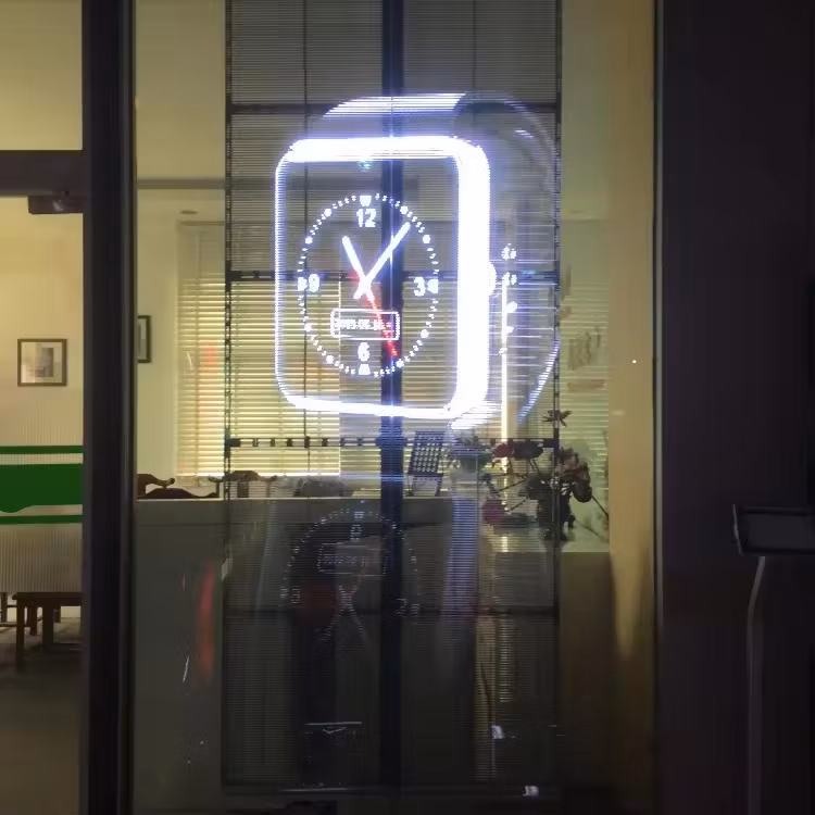 High Brightness P3.91 Curtain Shop Window Glass TV LED Panels Mesh Display Transparent LED Screen