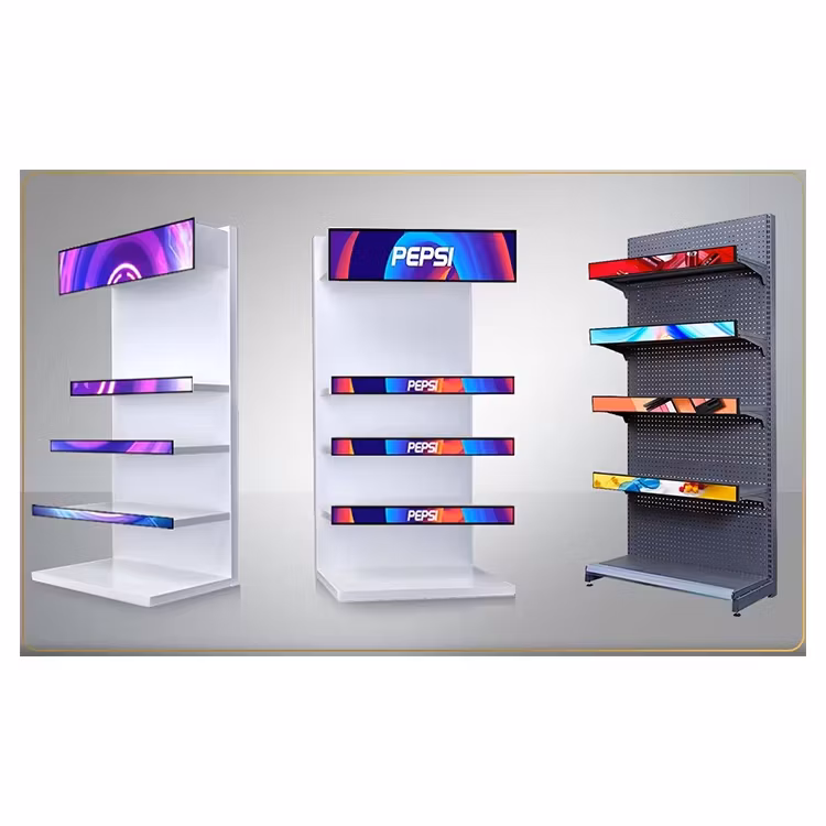 TFT LCD Strip Advertising Machine Shelves Bus Hospital Subway Elevator Wall Hanging Display LED High Definition Long Strip Screen