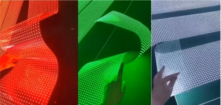 P4 P6 P8 P10 Adhesive Thin Film Display and Light Back LED Flexible Transparent Film Display Screen for Glass Advertising Screen