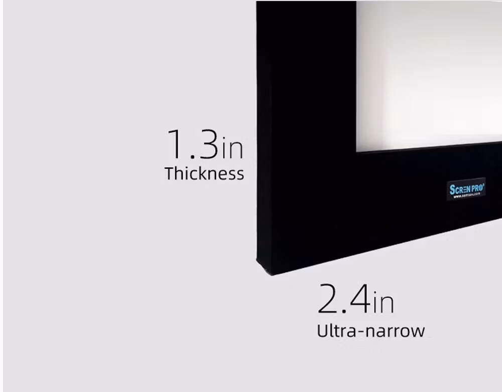 180 Inch Acoustically Transparent Silver Fabric Cinema Curved Fixed Frame Projector Screen