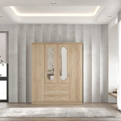 Wholesale Price Wooden Closet for Clothes Nordic Style Bedroom Furniture Wooden 3 Door <a href='/wardrobe/'>Wardrobe</a>