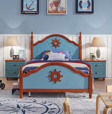 Wholesale Children Solid Wood Bedroom Furniture Set Customized Sleeping Kids Single Bed with Study Table and <a href='/wardrobe/'>Wardrobe</a>