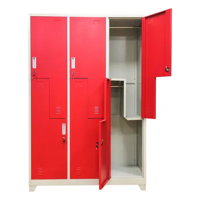 Metal Bedroom Furniture Z Sharp Locker Gym School Steel 6 Door <a href='/wardrobe/'>Wardrobe</a> with Standing Feet