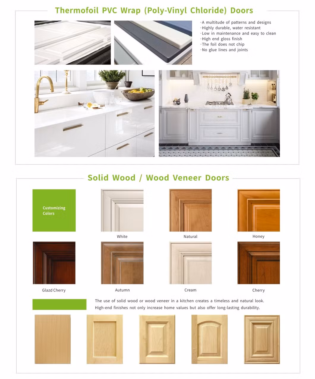 Quality Plywood PVC Modular Kitchen Cabinet for High End Project