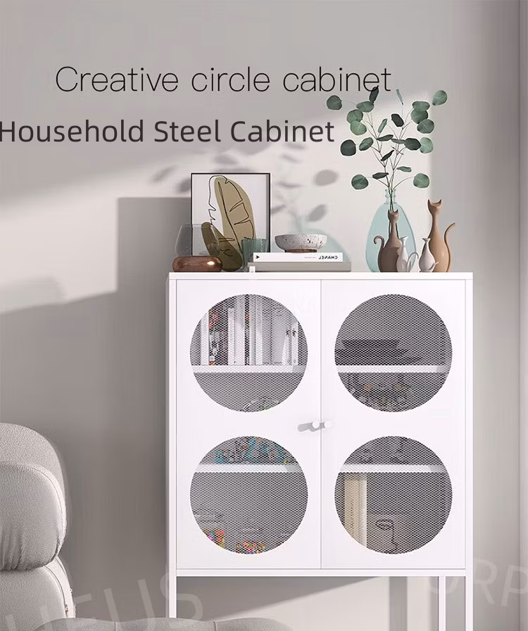 2 Door Metal Storage Cabinet Home Floor Corner Cabinet