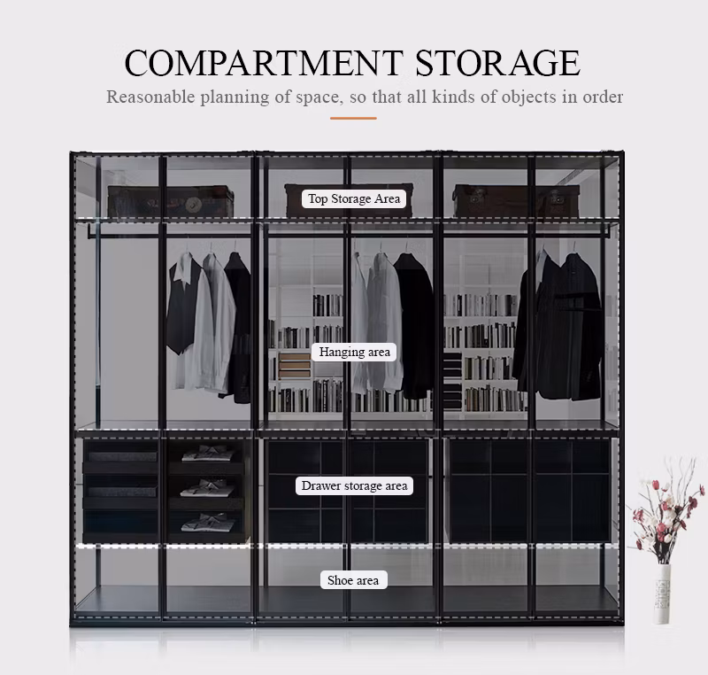 Customized Aluminum Alloy Wardrobe Home Bedroom Cloakroom Modern Simple Wardrobes