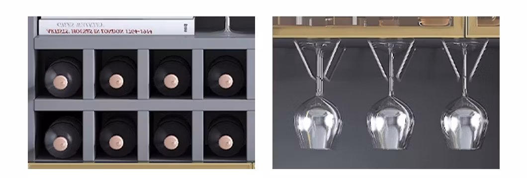 5-Tier Corner Wine Rack Cabinet with LED Light