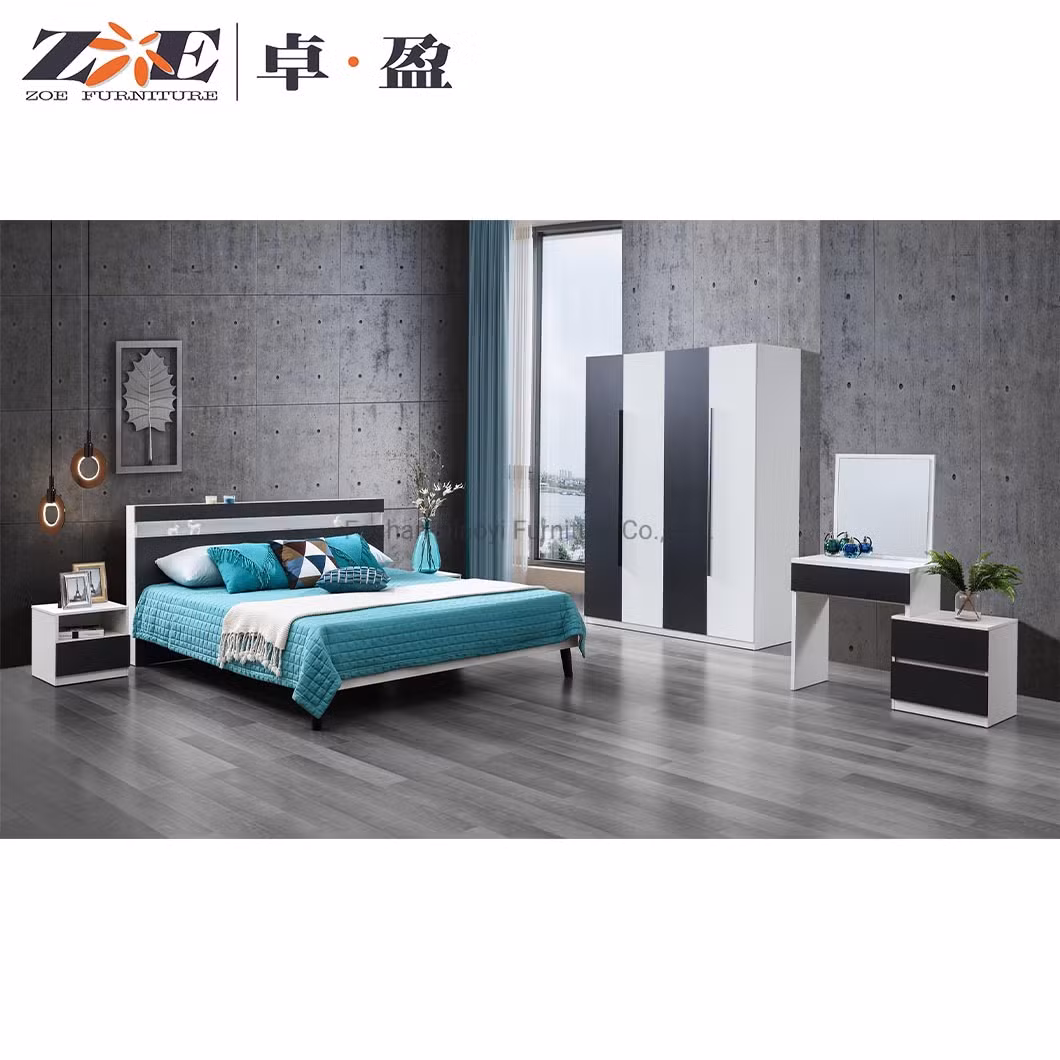 China Home Furniture Manufacturer Bedroom Standard MDF Plywood 4 Doors Wardrobe